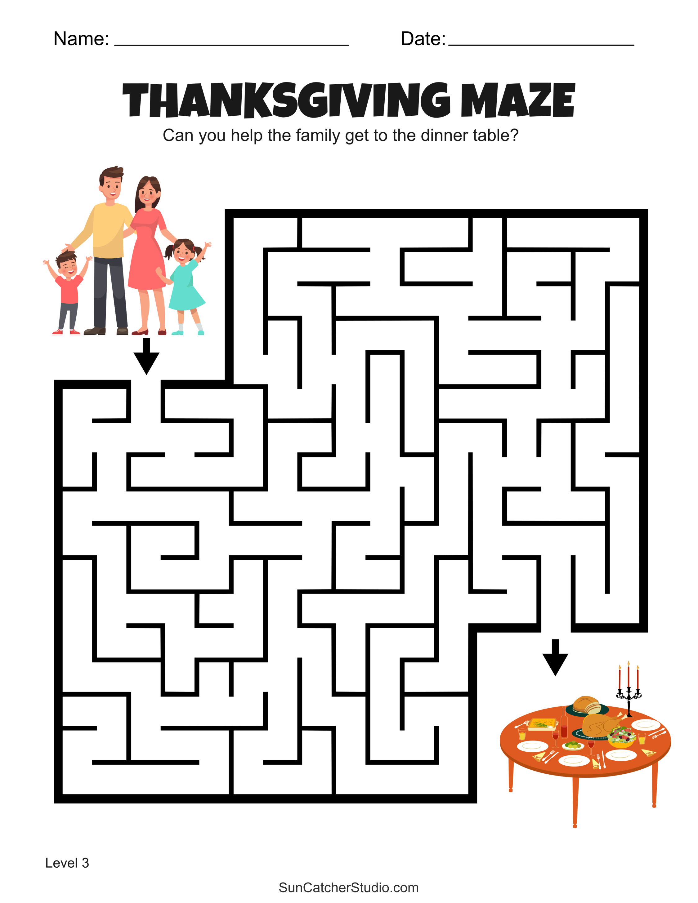 free printable thanksgiving maze worksheets and puzzles – free